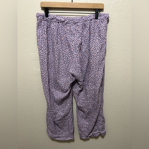 Pact Organic Cotton Sleep Pants Wisteria Hearts Size Large Loungewear Pajama - Picture 3 of 5